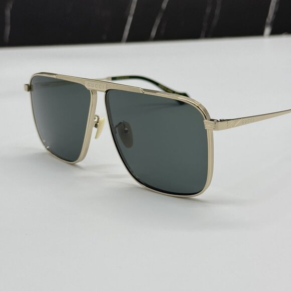 NEW GUCCI GG0840S 002 SUNGLASSES MEN AVIATOR GOLD EYEWEAR - Picture 7 of 13